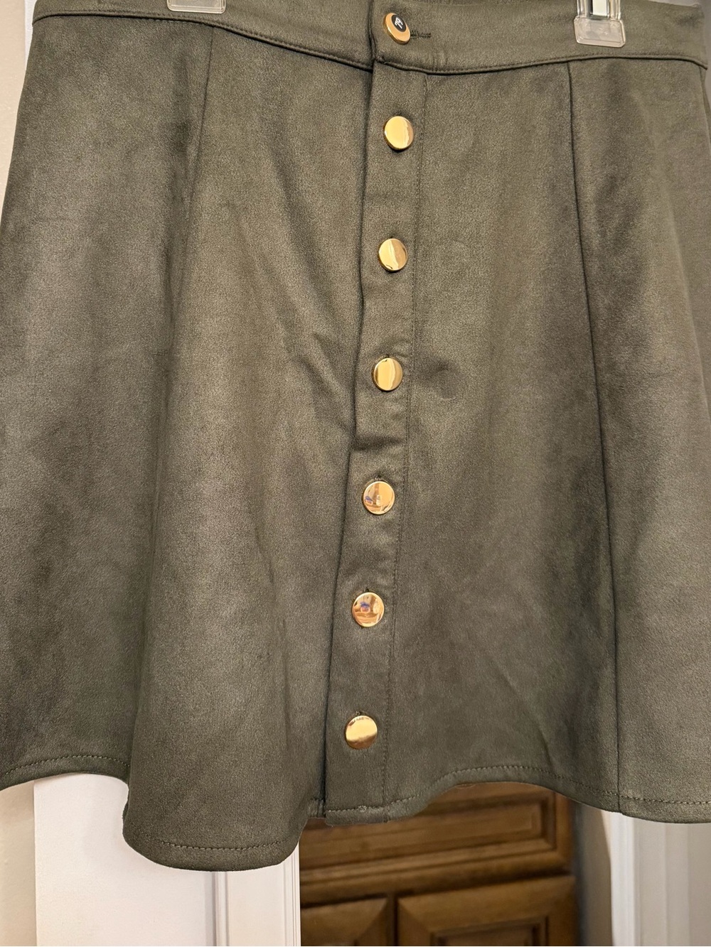 Men's Olive Green Button-Front Skirt